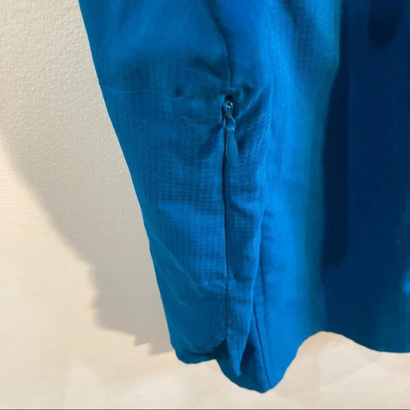 COLUMBIA Sz 2X  Short Sleeve Button Up Omni-Shade Dark Turquoise Blouse Pockets - Picture 12 of 12